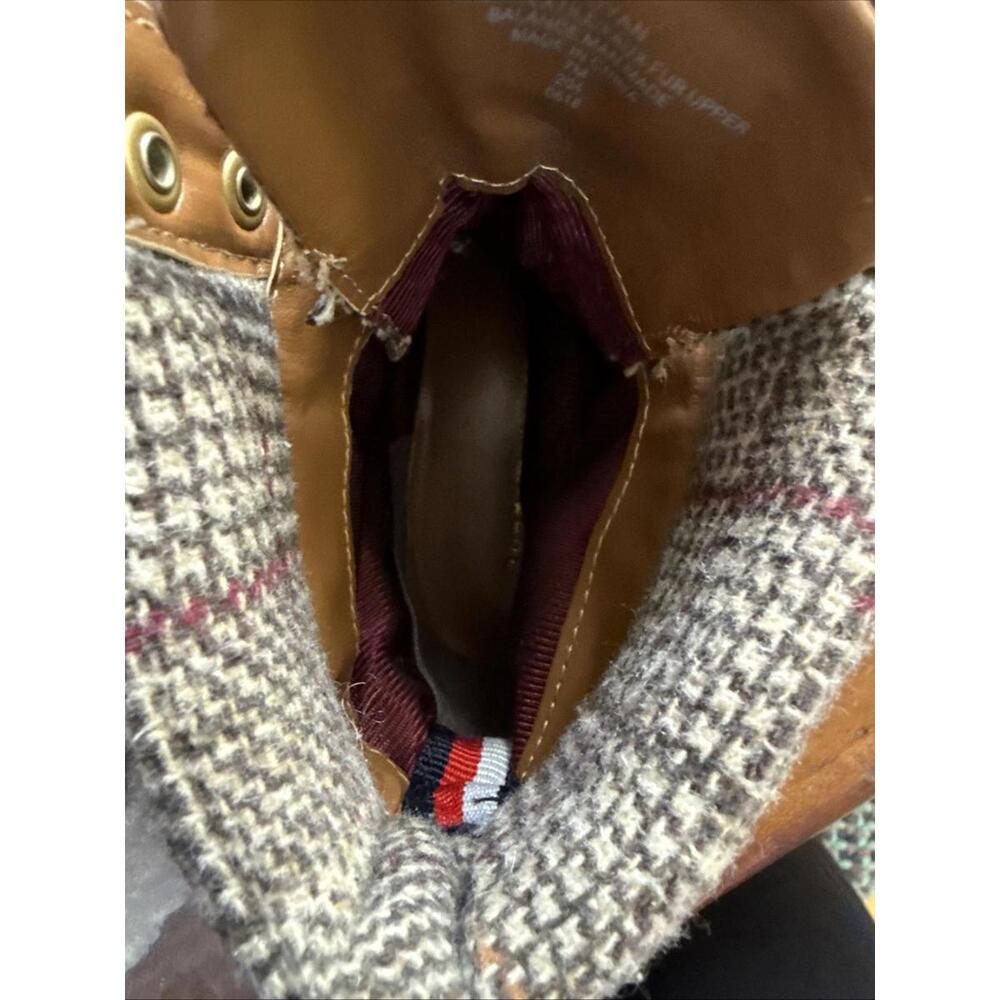 Tommy Hilfiger Women Sz 7 Dyan Suede Leather Ankle Boots Brown Plaid Top EUC - Picture 10 of 11